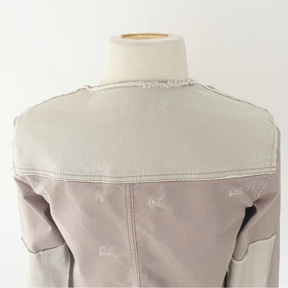 Free People Distressed Purple Cargo Utility Denim Bomber Jacket | Small - Picture 12 of 16